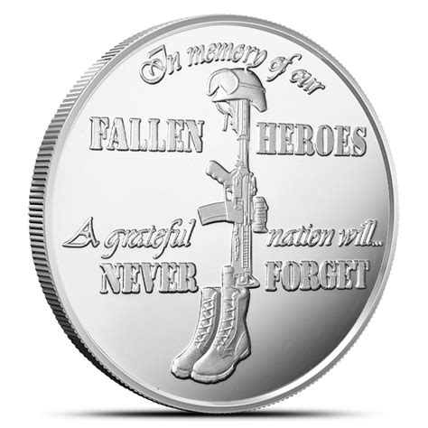 Oz In Memory Of Our Fallen Heroes Silver Round New Proof Like L Bgasc