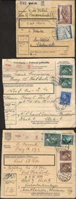 Poststück Österr Partie frankierte Briefmarken und