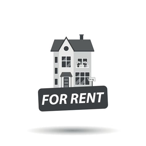 Rent sign with house. Home for rental. Vector illustration in flat ...