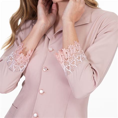 Jaleco Feminino Cristal Nude FAÍKO Jalecos