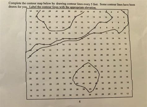 Solved Complete the contour map below by drawing contour | Chegg.com