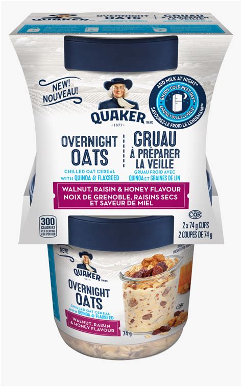 Quaker® Overnight Oats Walnut, Raisin & Honey Flavour - Quaker ...