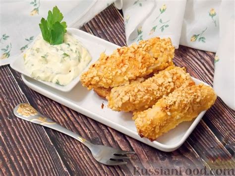 Рецепт: Хрустящие рыбные палочки в духовке на RussianFood.com