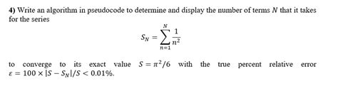 Solved Write An Algorithm In Pseudocode To Determine And Chegg