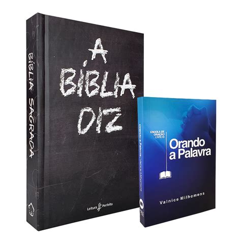 Kit 2 Livros A Bíblia Diz NVI Giz Orando a Palavra Valnice