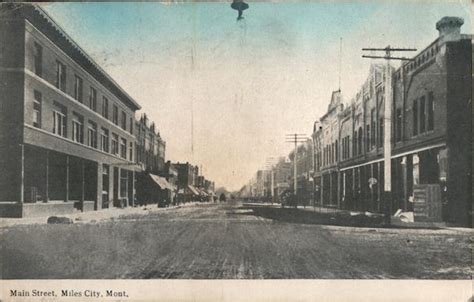 Main Street Miles City, MT Postcard