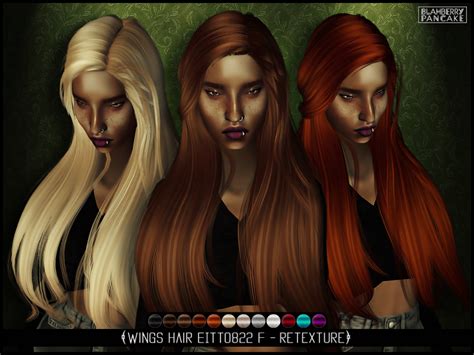 The Sims Resource Blahberry Pancake Wings Hair Eitto822 F Retexture