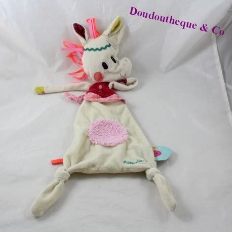 Doudou Plat Louise La Licorne Lilliputiens Beige Rose Cm Sos D