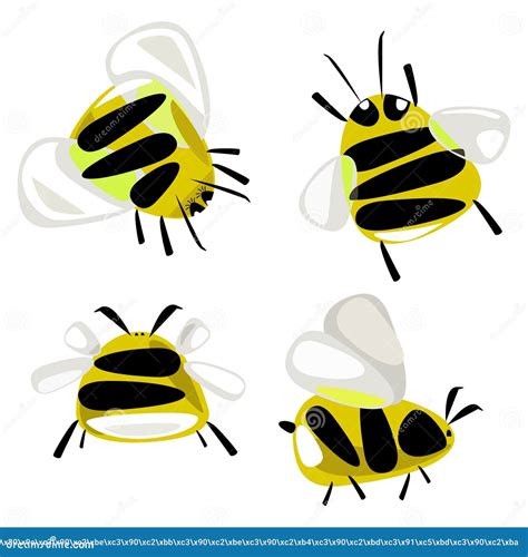Bees And Bumblebees Vector Elements Set | CartoonDealer.com #246163956