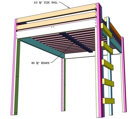 How To Build An Easy Diy Queen Size Loft Bed For Adults Thediyplan Diy Loft Bed Loft Bed