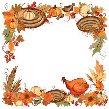 Thanksgiving Border PNG, Vector, PSD, and Clipart With Transparent ...