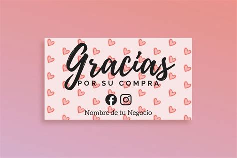 Gracias Por Su Compra Digital Thank You Cards Tarjetas Digitales