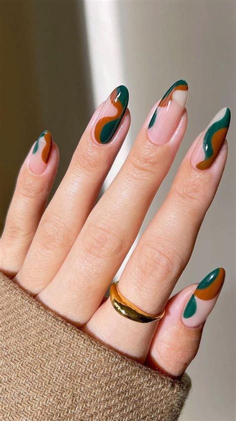 50 Trending Autumn Nail Colours Designs Brown Check Smiley Face Nails Artofit