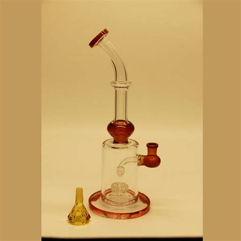 Glass Hookah Smoking Pipe With Domed Shower Perc Glass Water Pipe Long Neck Curved Mouth Dab Rig