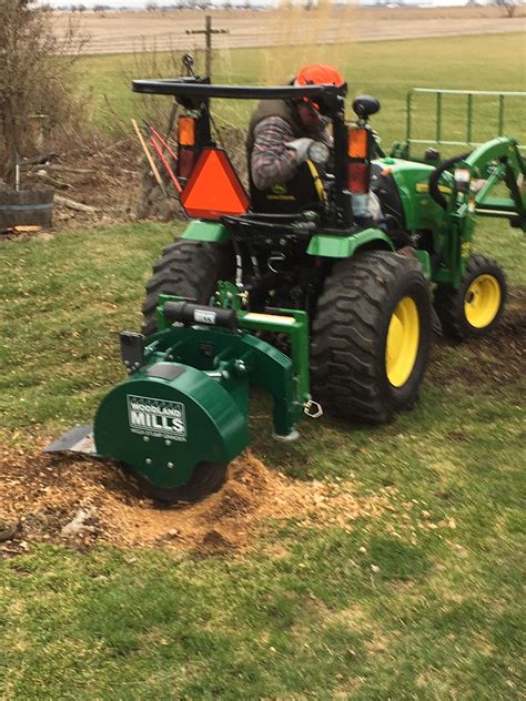 Tree Stump Removal With A Kubota B2261 Compact Tractor Using The Rhino