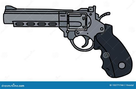 The Recent Heavy Long Revolver Stock Vector - Illustration of hand ...