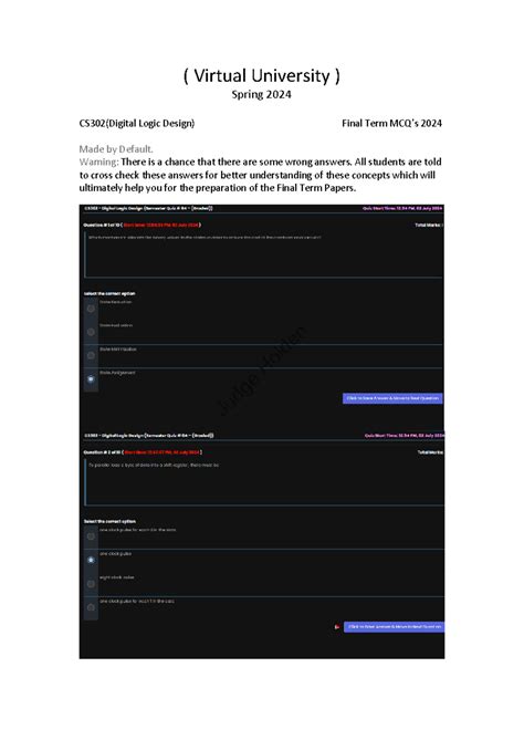 Cs Final Term Spring Latest Mcq S Digital Logic And Design