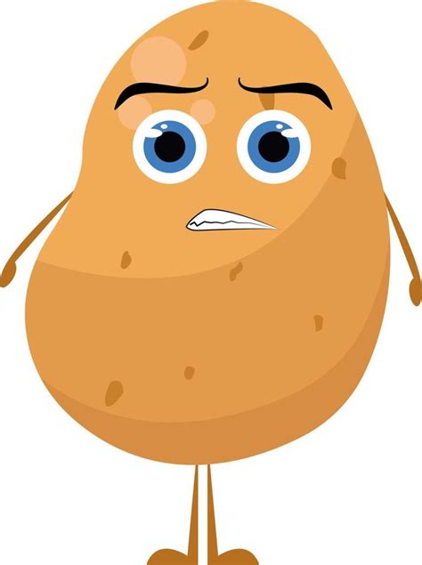 Angry potato, illustration, vector on white background. 13792619 Vector ...