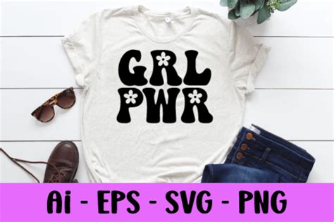 GRL PWR Retro Wavy Shirt Svg Graphic By RaiihanCrafts Creative Fabrica