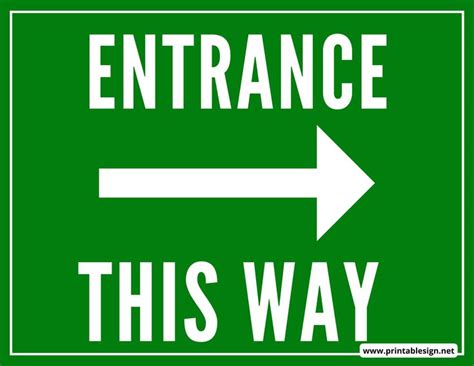 Entrance This Way Signs Free Download Emergency Response Plan