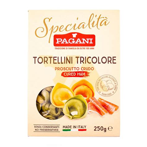 Тортеллини Триколор с прошутто крудо SPECIALITA, PAGANI | Купить в ...