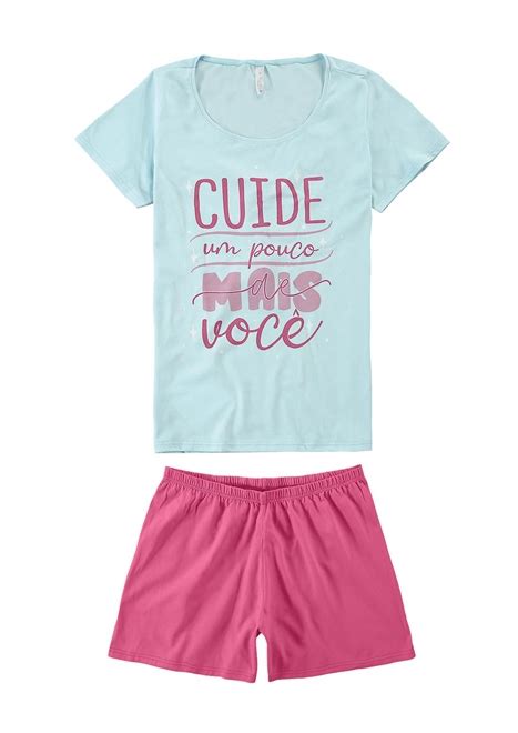 Pijama Feminino Curto Malwee S O Jorge