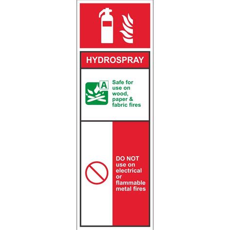 Hydro Spray Fire Extinguisher Identification Id Signs Labels