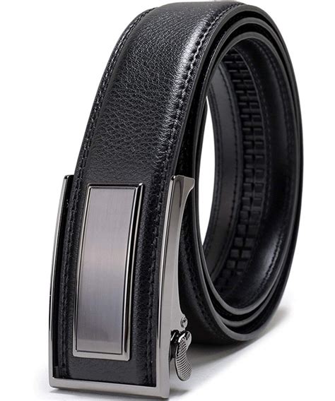 Men's Dress Leather Ratchet Belt with Nickel-free Automatic Buckle ...