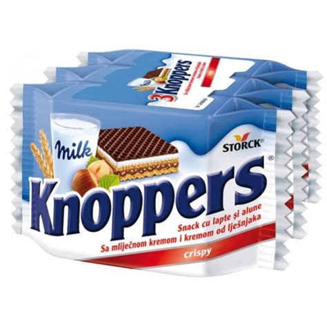 Knoppers Napolitane Cu Crema De Lapte Si Nuga G