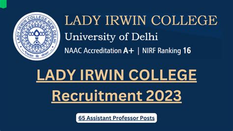 Lady Irwin College Recruitment Notification Released For