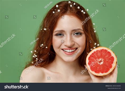 Beautiful Happy Half Naked Topless Redhead Stock Photo Shutterstock