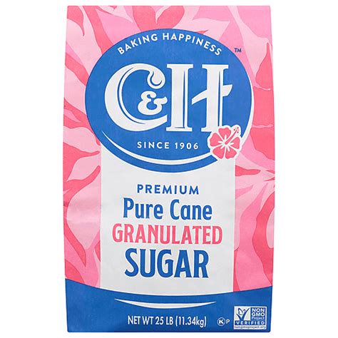 Candh Premium Pure Cane Granulated Sugar 25 Lb Sugars And Sweeteners