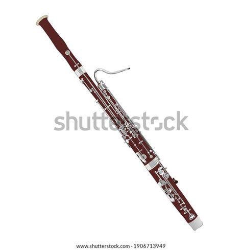 Bassoon Orchestral Woodwind Instrument Isolated White Stock Vector Royalty Free 1906713949