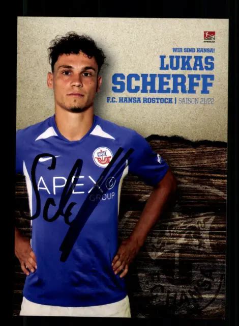 LUKAS SCHERFF AUTOGRAMMKARTE Hansa Rostock 2021 22 Original Signiert