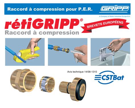 Raccord à compression tube PER Coude inégal Retigripp Anjou