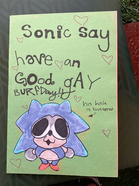 Sonic Say Have An Good Gay Burfday In Sonic Funny Birthday Cards Sonic Funny