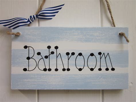 Bathroom Nautical Door Sign Plaque Chic Shabby Country Style | Etsy