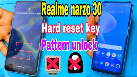 Realme Narzo Hard Reset Realme Narzo Pattern Unlock Youtube