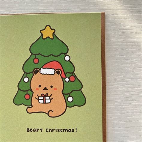 Beary Christmas Cute Bear Christmas Greeting Card Love Friendship