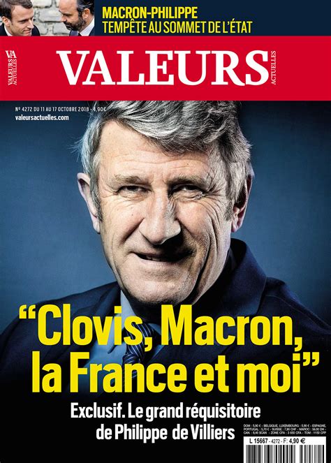 En Couverture De Valeurs Actuelles Philippe De Villiers Clovis