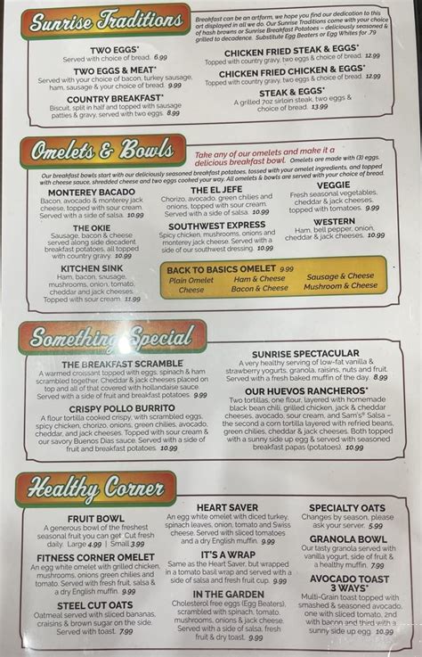 Sunrise Cafe Menu In Tulsa Ok Order Delivery And Reviews