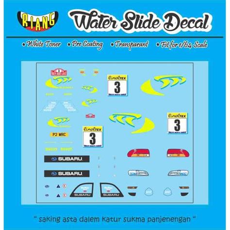 Jual Decal Waterslide Hot Wheels Subaru Rally 1998 Kota Denpasar CCNK Garage Tokopedia