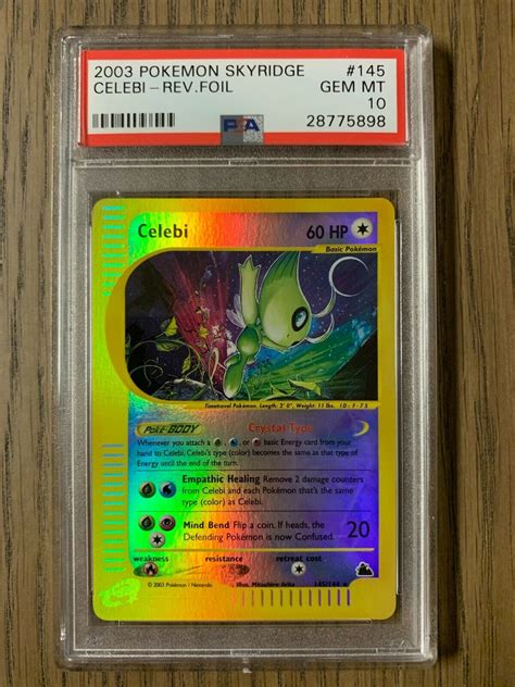 PSA 10 Pokemon Crystal CELEBI Skyridge Reverse Holo Foil 145 144