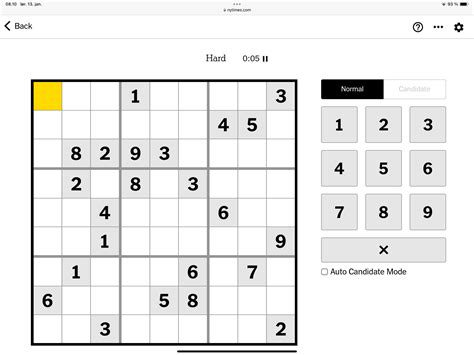 New York times sudoku Hard 13 january No notes : r/sudoku