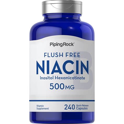 Niacin Flush Free 500mg 240 Capsules Vitamin B3 Supplement Non