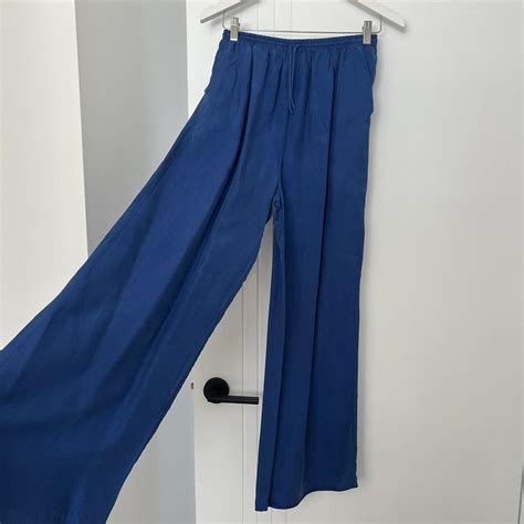Nude Lucy Blue Cupro Pants Depop