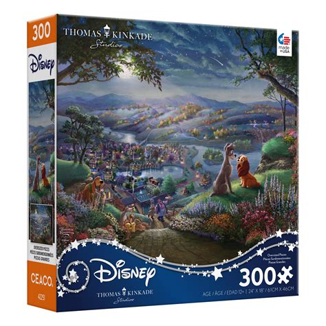 Ceaco Thomas Kinkade Disney Lady And The Tramp Falling In Love