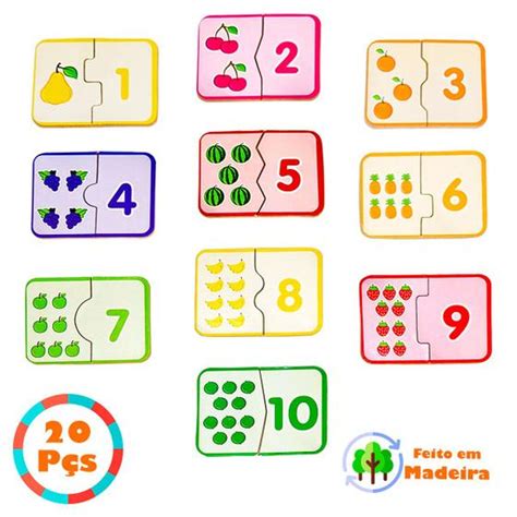Quebra Cabeça De Numeros - Quebra Cabeça Infantil Jogo dos Numéros 1 a 10 Brinquedo De Encaixe ...