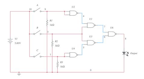 NAND Gate Circuit - Multisim Live