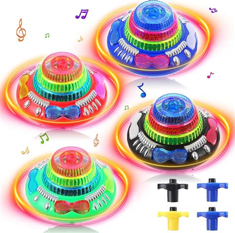 Light Up Spinning Top 4 Pcs Flashing Spinning Top Gyroscope Toy With